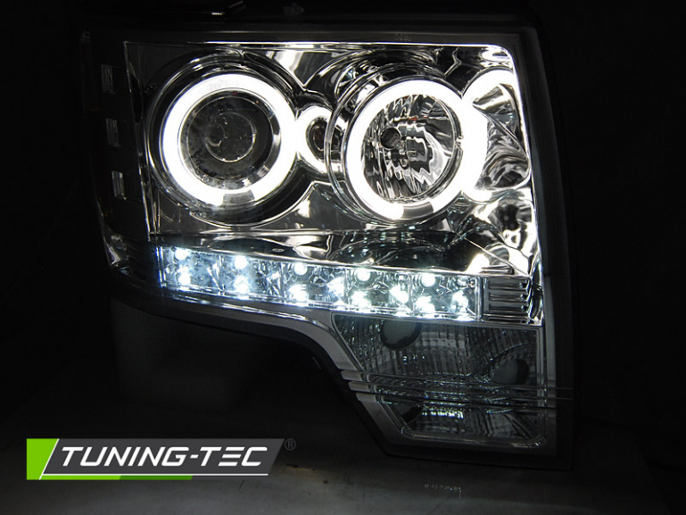 LED Angel Eyes Scheinwerfer für Ford F150 MK12 08-14 chrom